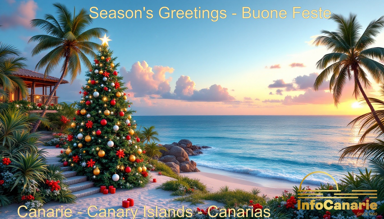 InfoCanarie Seasons greetings Canarie Buone Feste Isole Canarie Tenerife Fuerteventura Lanzarote Gran Canaria Canary Islands